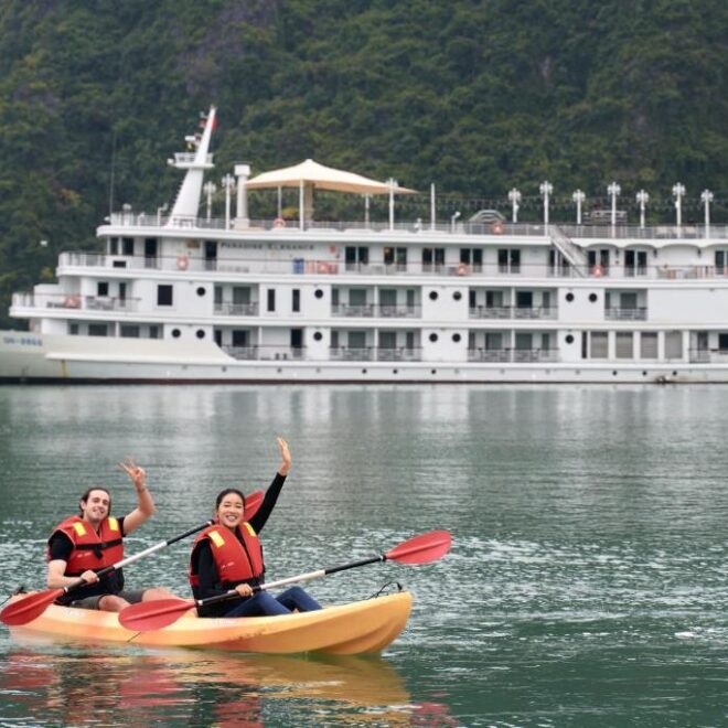 Paradise Elegance Cruise – 5-Star Luxury in Halong Bay with Rooftop Jacuzzi, Gourmet Dining & Private Balconies 🌊