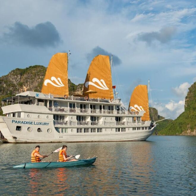 Paradise Sails Cruise – The Original Boutique Wooden Junk of Halong Bay | Timeless Elegance, Intimate Luxury & UNESCO Waters 🌊